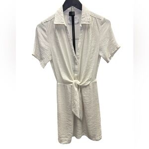 BROCHU WALKER women’s Goyad short sleeve mini cream Dress Size XSmall